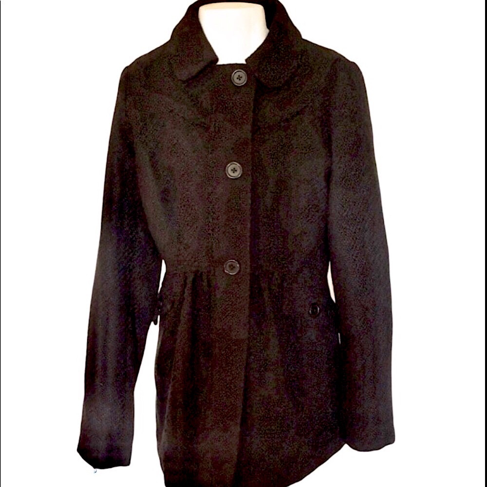 š“Billabong dark blue tailored feminine jacket hidden zipper 3 button closure L - Picture 8 of 8
